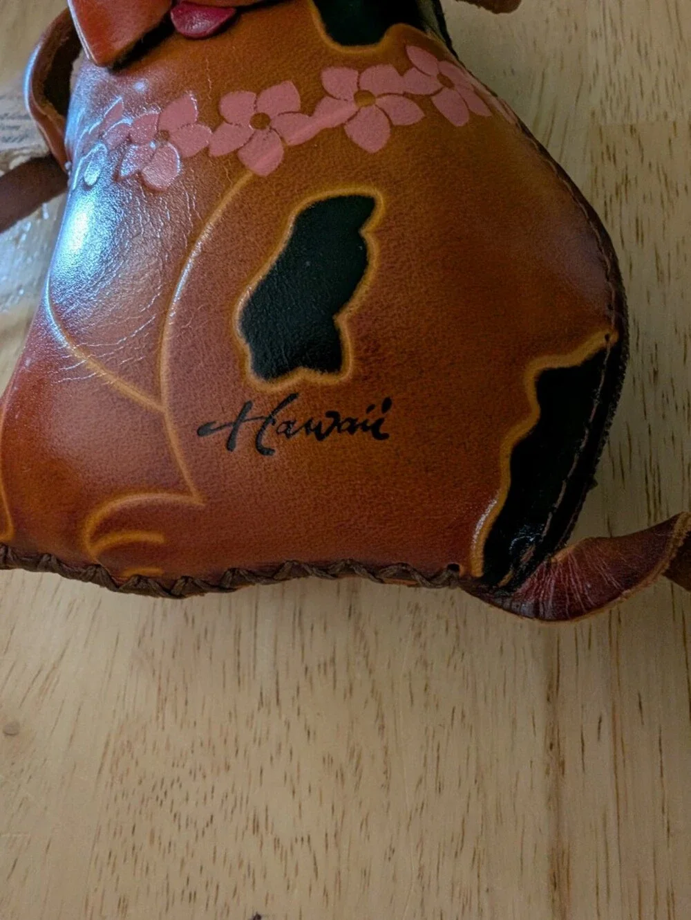 Handcrafted Brown Dog-Shaped Leather Wristlet Coin Purse